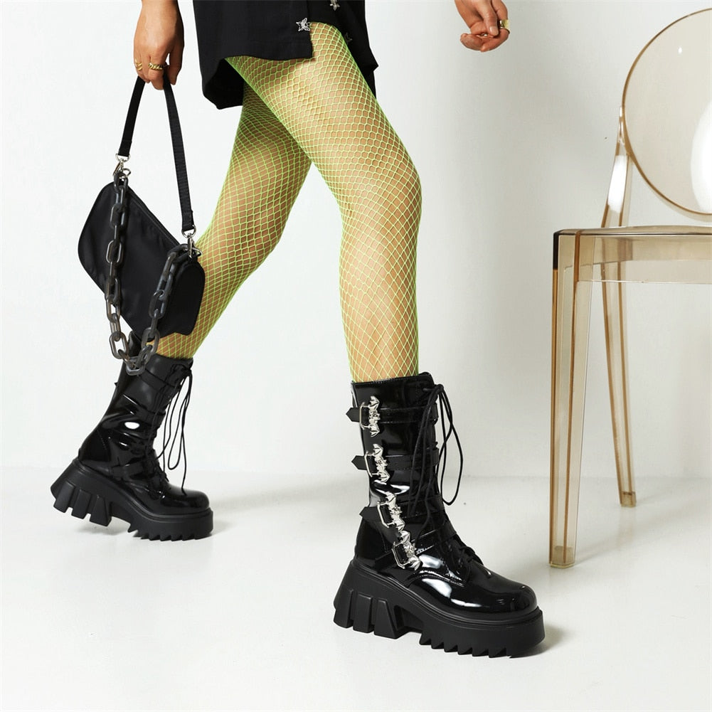 Pithius Mid Calf Combat Boot