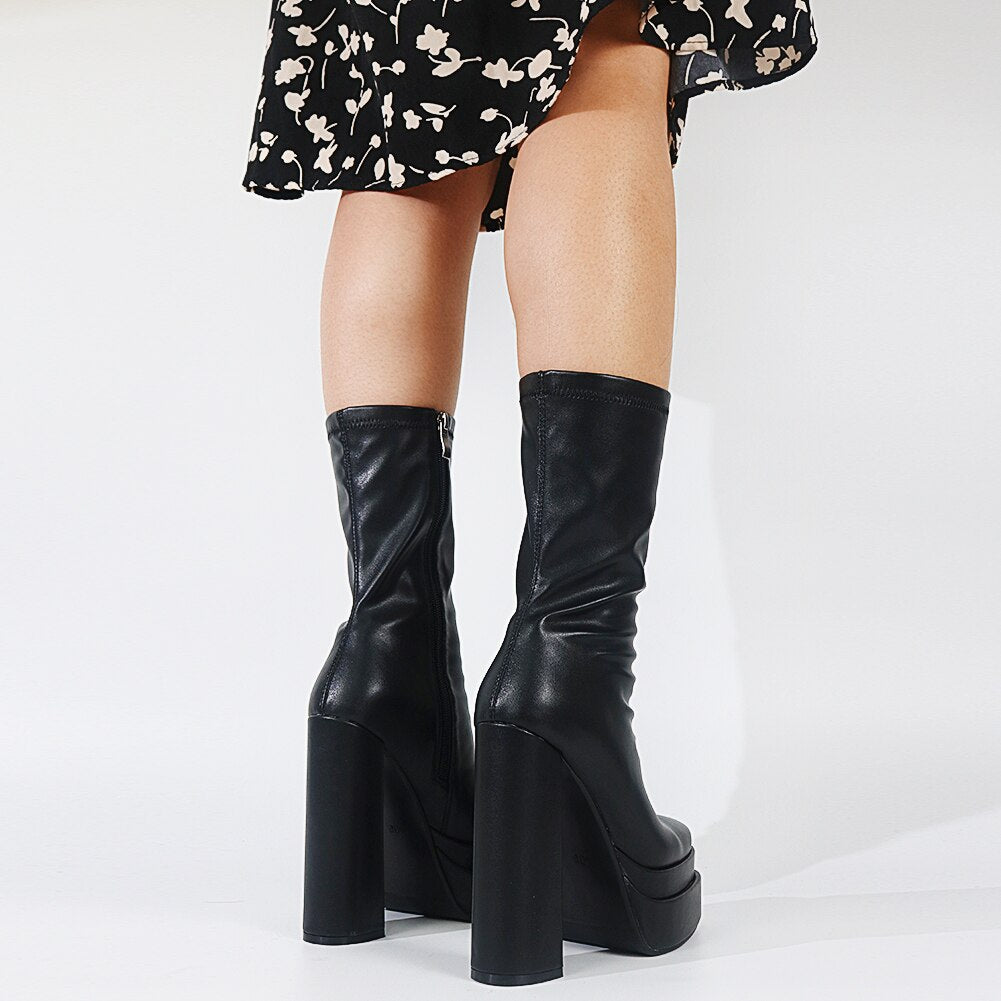 Abezethibou Platform Mid Calf Boots