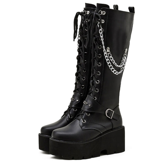 Bathin Platform Knee High Boots