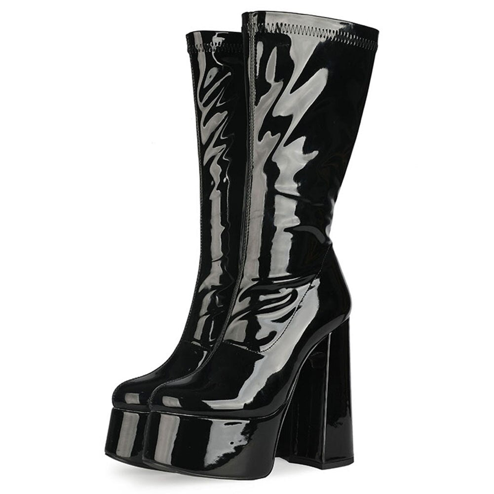 Allocer Platform Mid Calf Boots