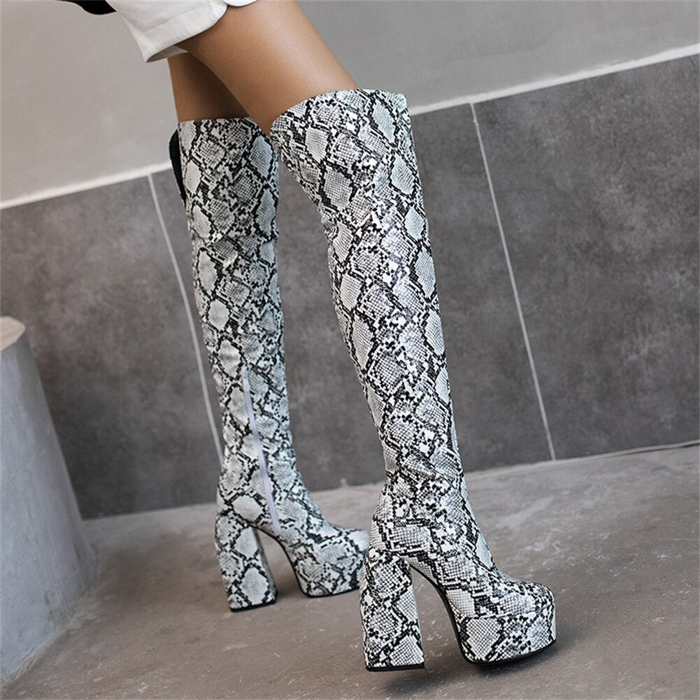 Lady Midday Platform Over Knee High Boots