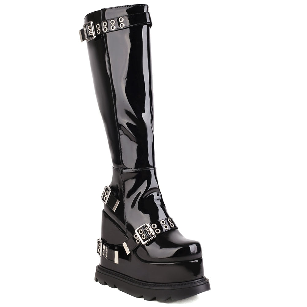 Aeshma Platform Knee High Boots