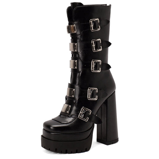 Cimeies Mid-calf Platform Boots