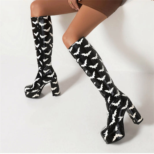 Gaki Platform Knee High Boots