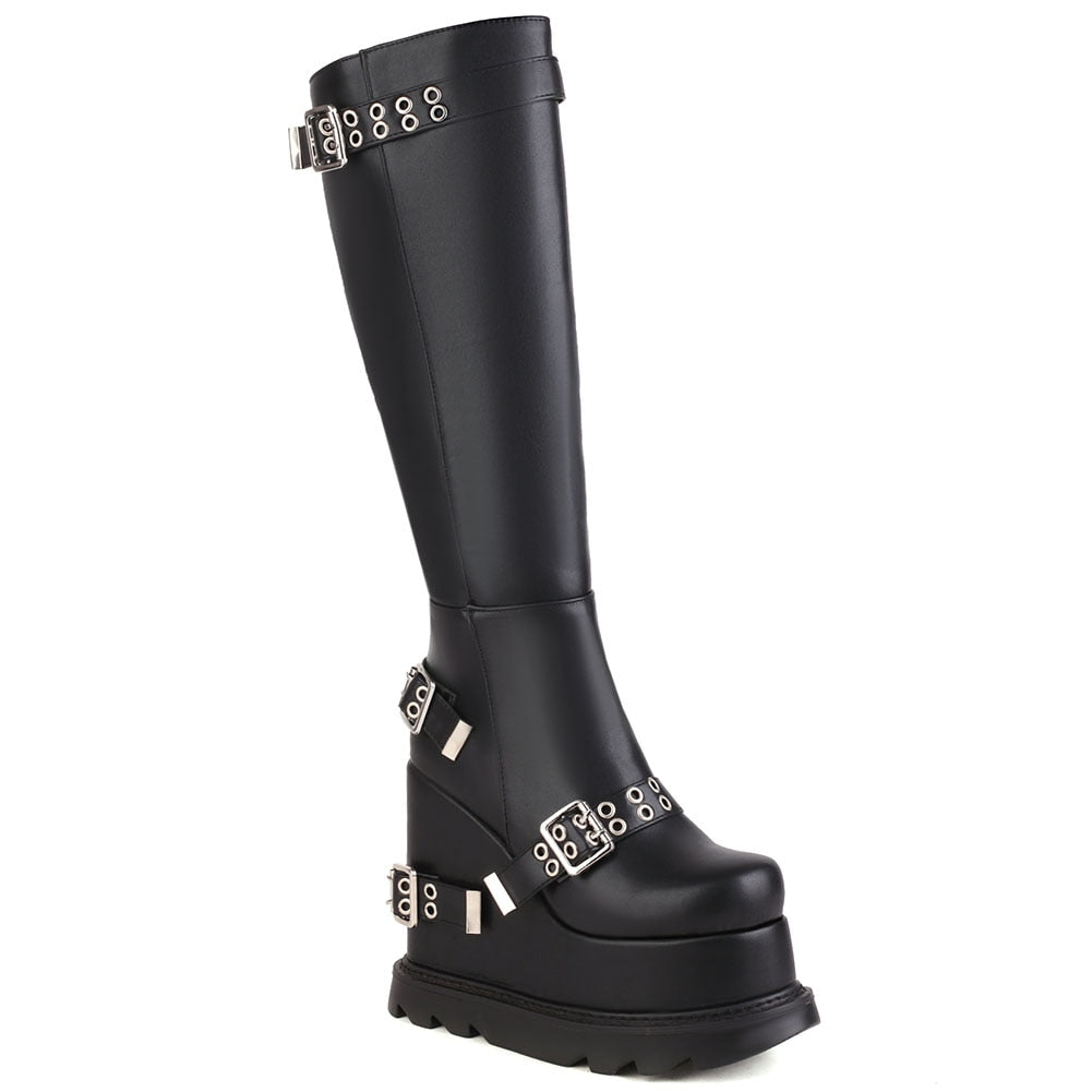 Aeshma Platform Knee High Boots