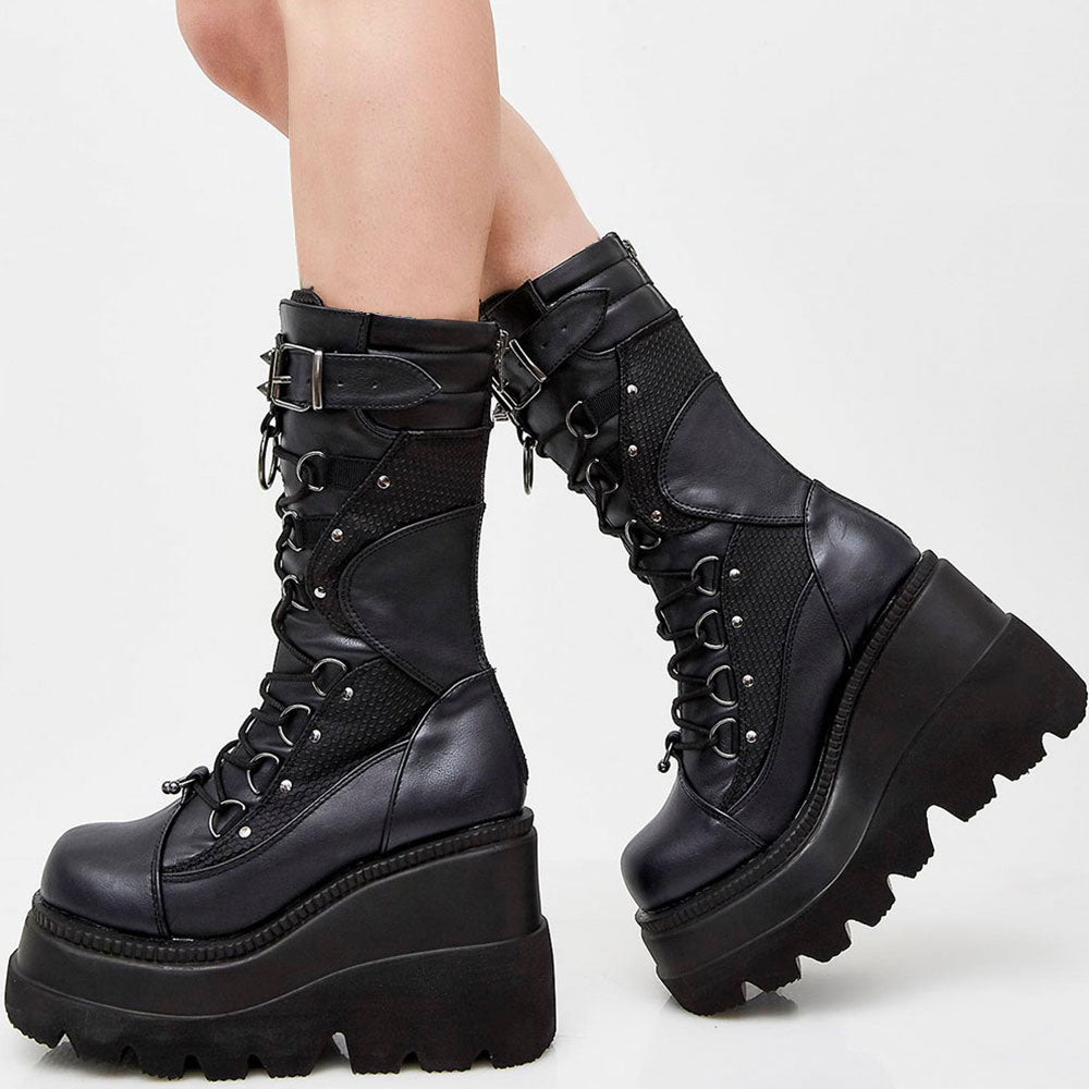 Naberius Mid Calf Platform Boots